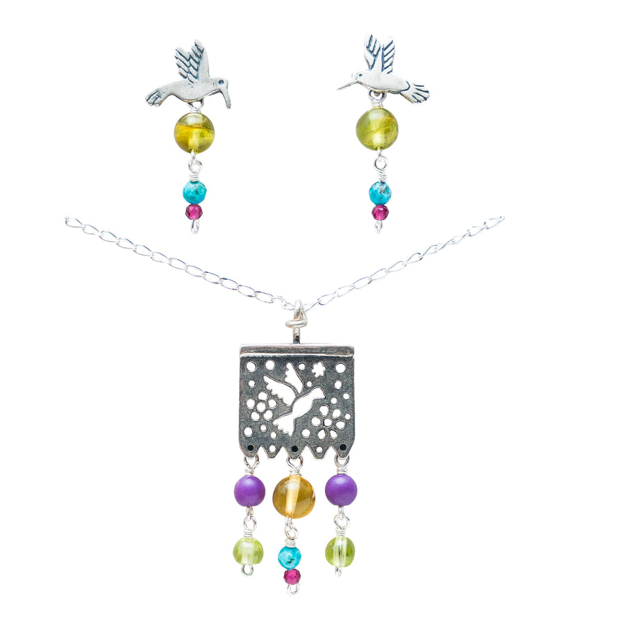 Set Papel Picado y Colibríes