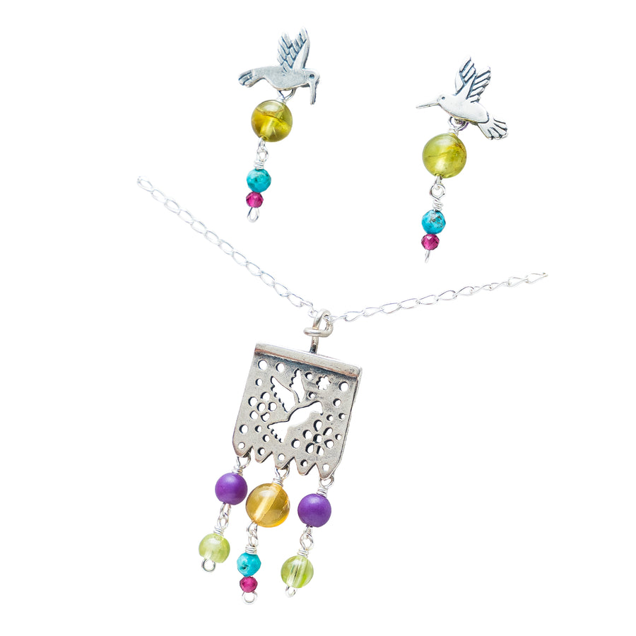 Set Papel Picado y Colibríes