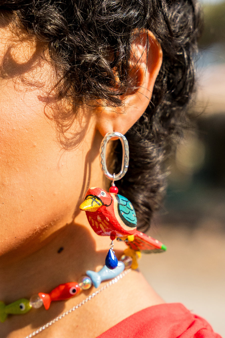 Aretes Plumas de Coral