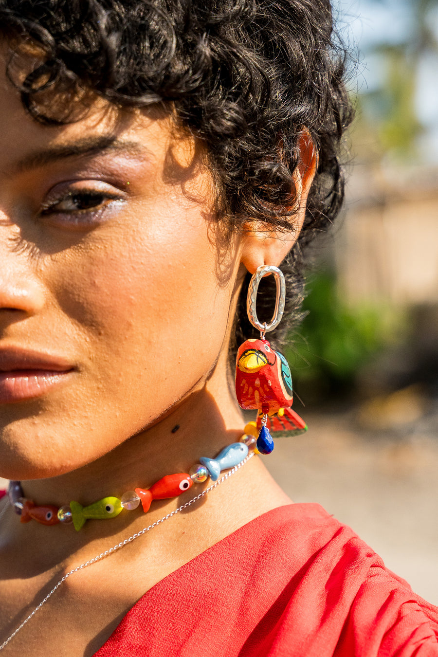 Aretes Plumas de Coral