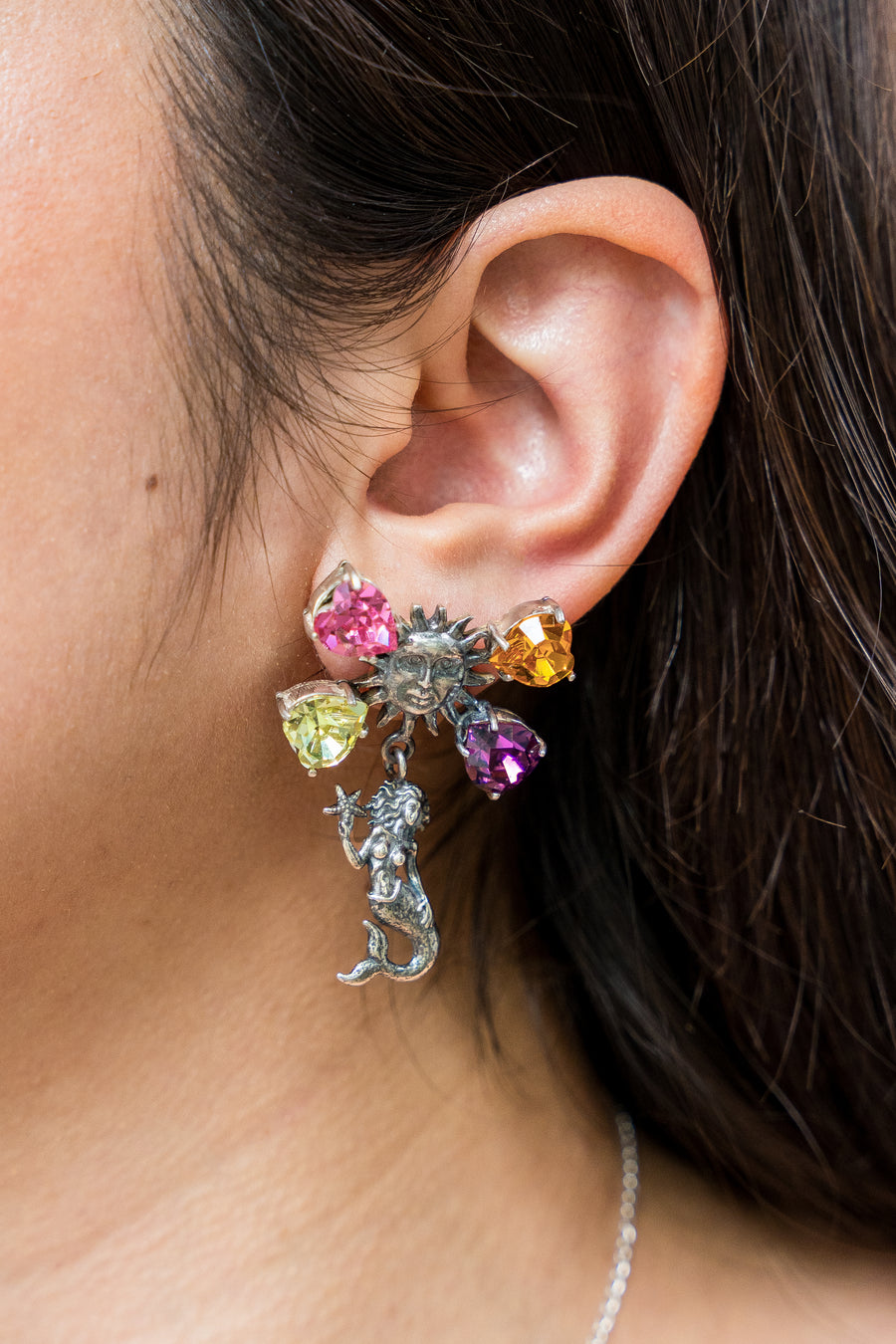 Aretes Sirena Corazón