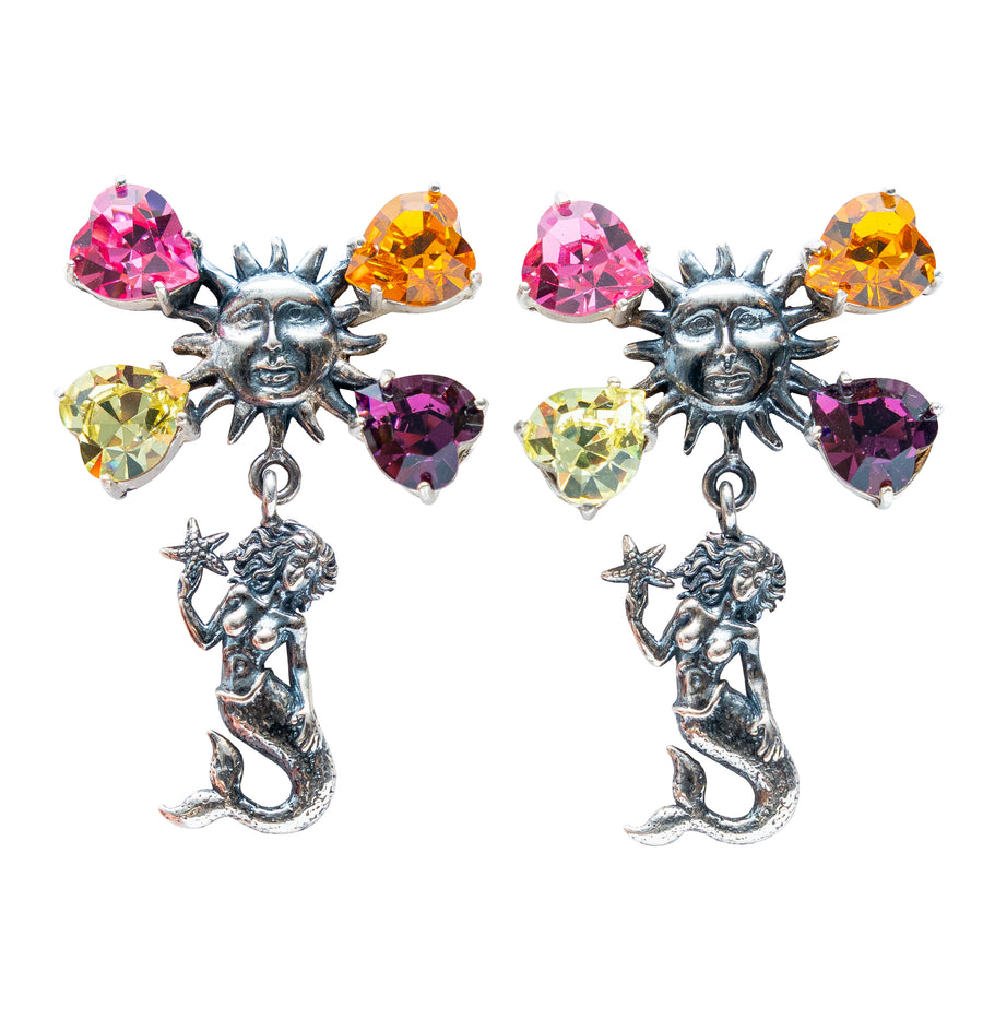Aretes Sirena Corazón