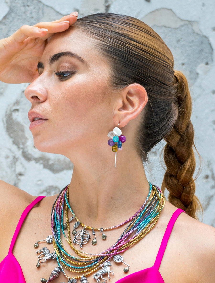Aretes Globos Cuarzo