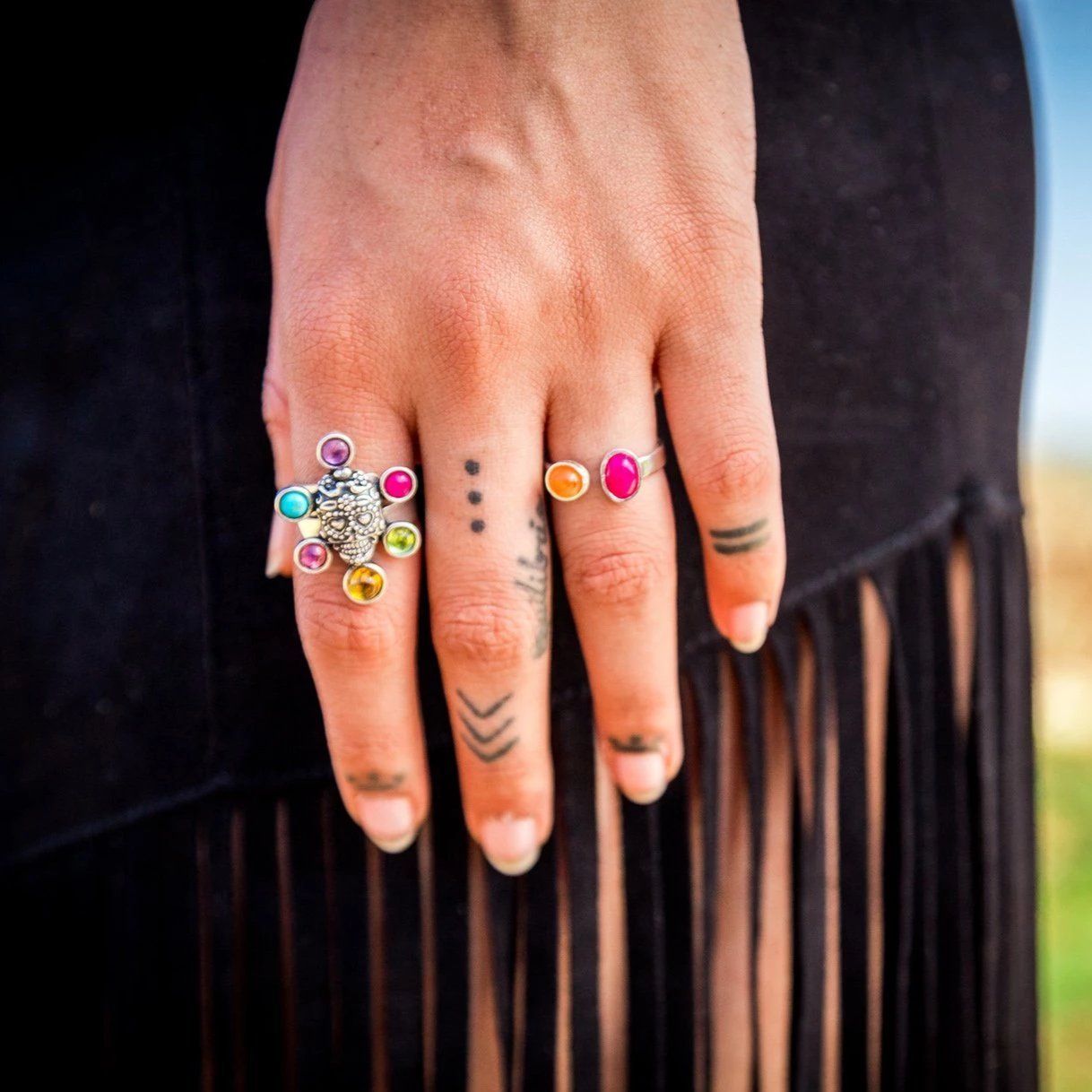 Anillo Calavera Colores Gabriela Sánchez Anillo