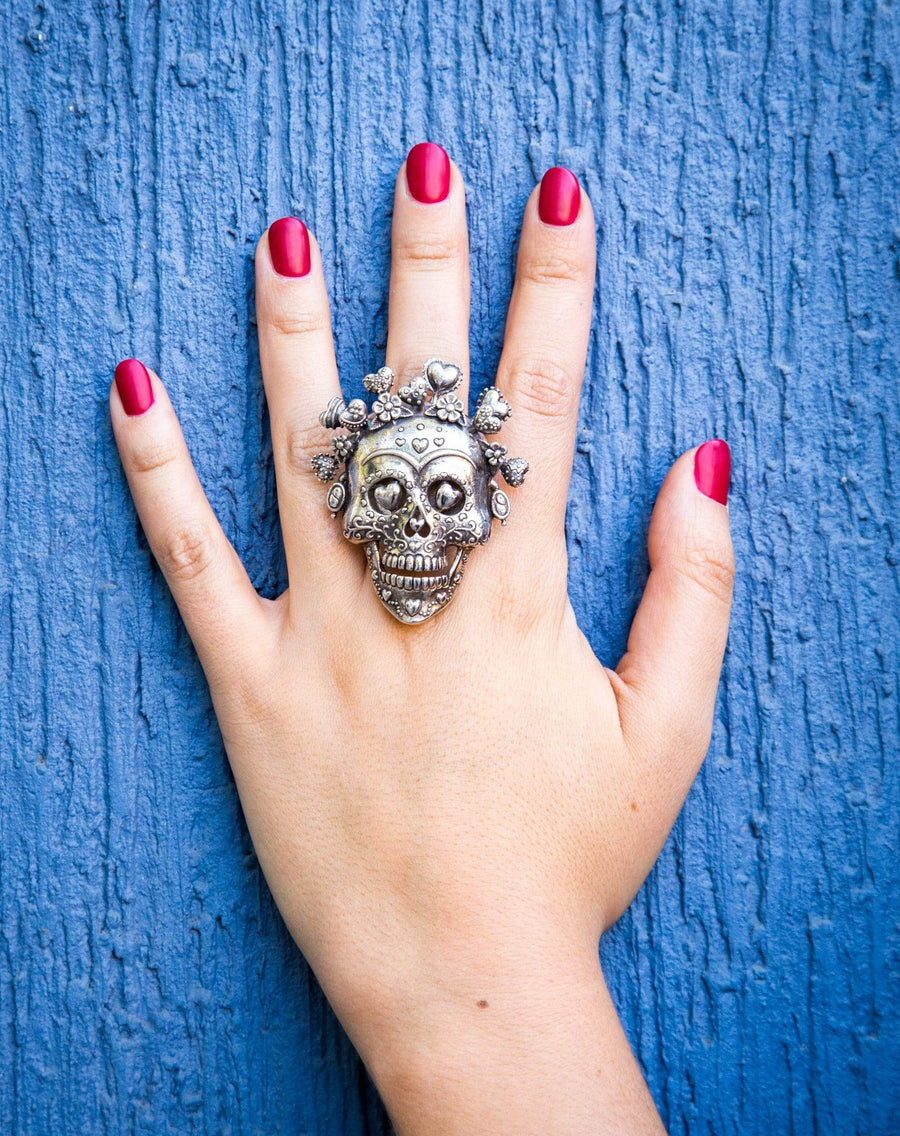 Anillo Calavera con corazones Gabriela Sánchez Anillo