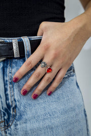 Anillo Calavera Roja Gabriela Sánchez Anillo
