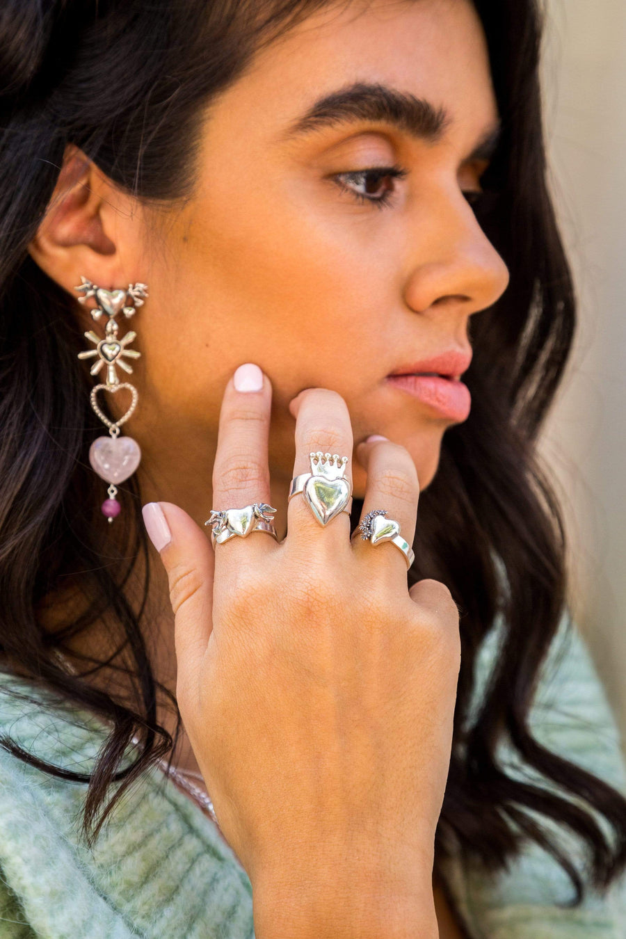 Anillo Corazón con Flores Gabriela Sánchez Anillo