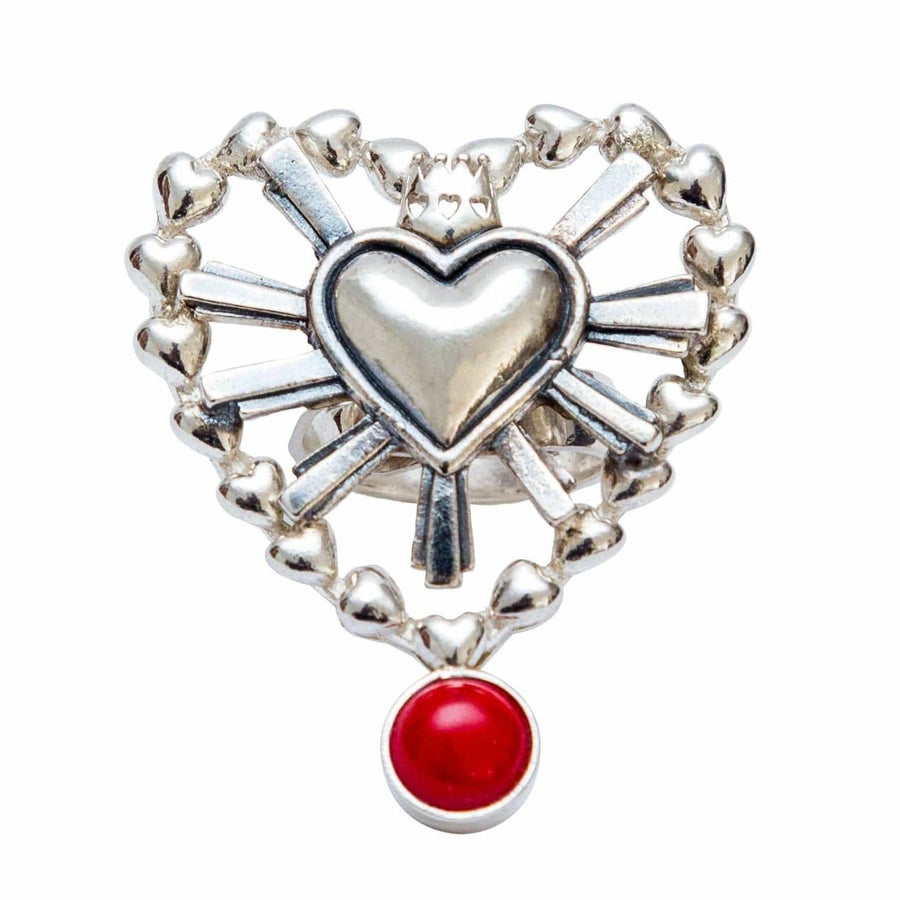 Anillo Corazones Coral Gabriela Sánchez Anillo