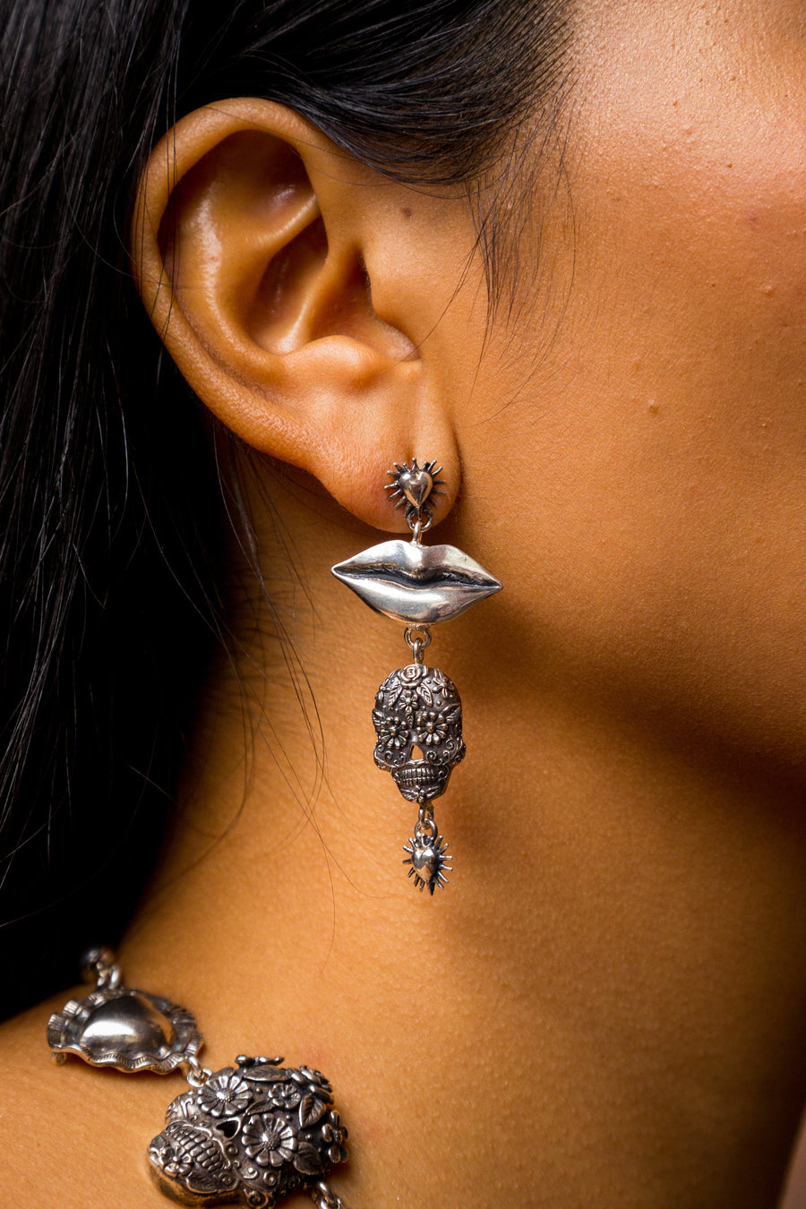 Aretes Beso de Calaveras Gabriela Sánchez Aretes