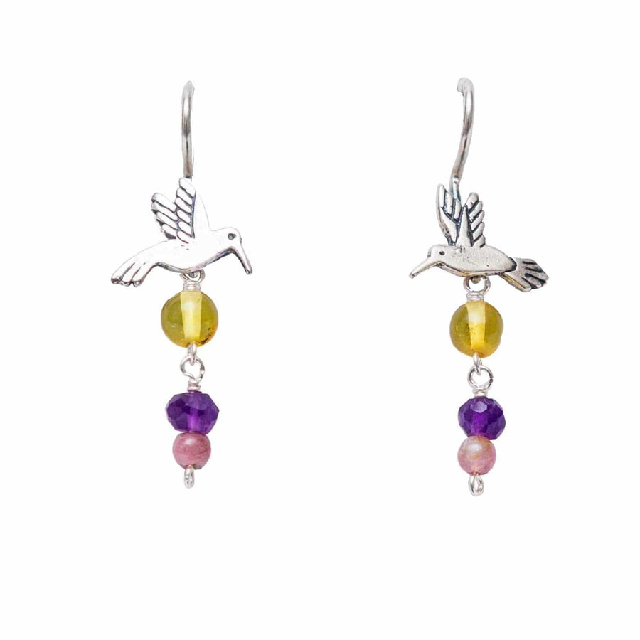 Aretes Colibrí Otomí Primavera DM017 Aretes