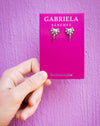Aretes Corazón con Rosas Mini Gabriela Sánchez Aretes