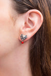 Aretes Corazón con Rosas Mini Coral Gabriela Sánchez Aretes