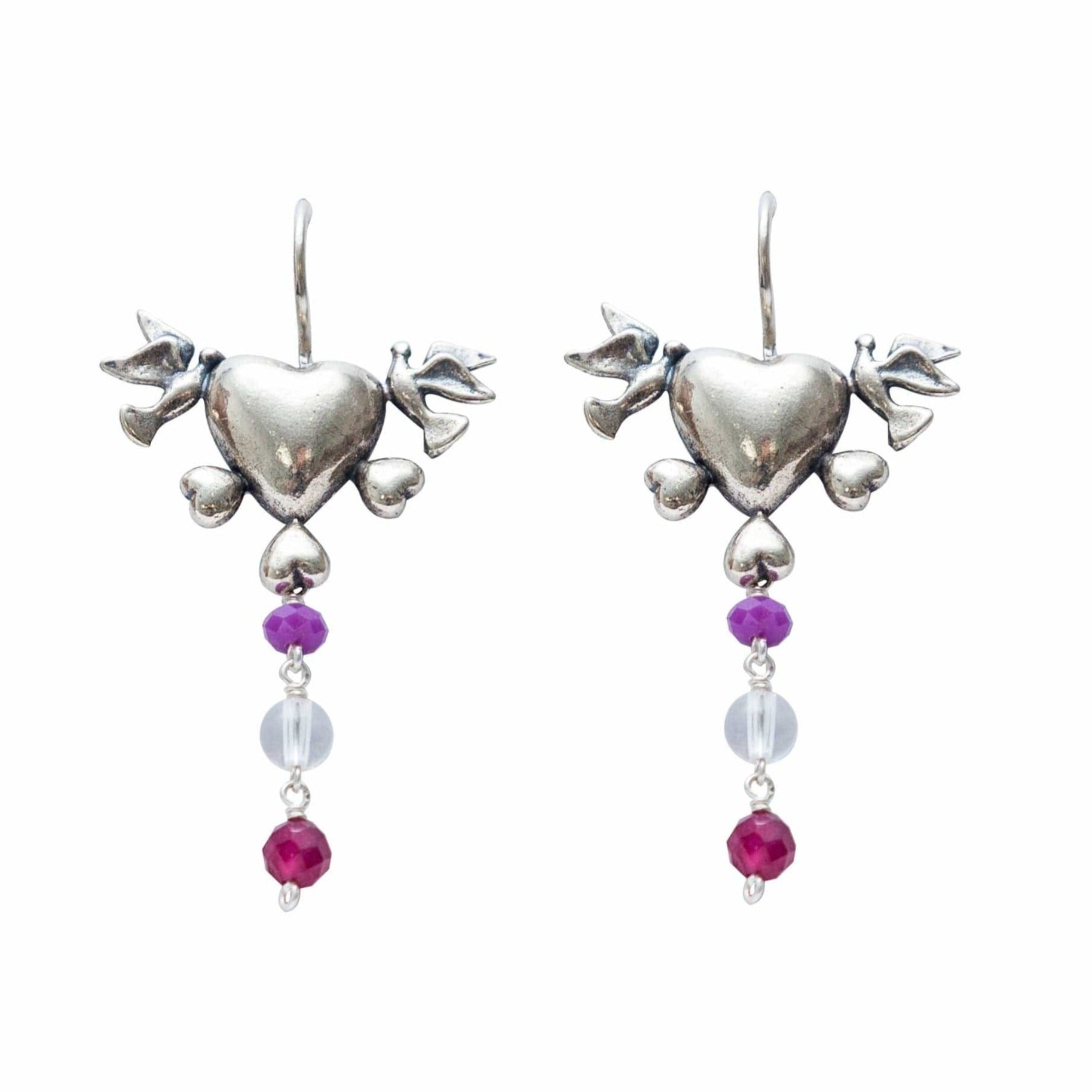 Aretes Corazón de Cristal Gabriela Sánchez Aretes