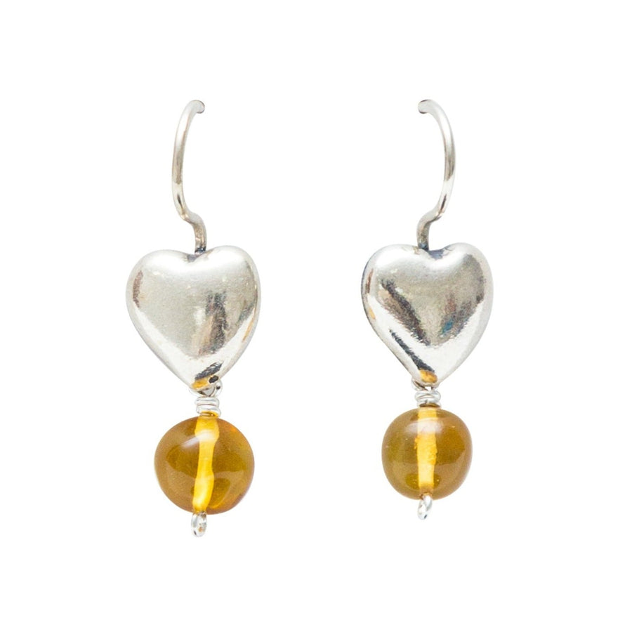 Aretes Corazón Salud Ámbar AMB007 Aretes