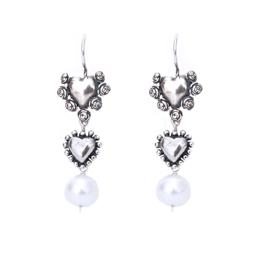 Aretes Corazones Perla Gabriela Sánchez Aretes