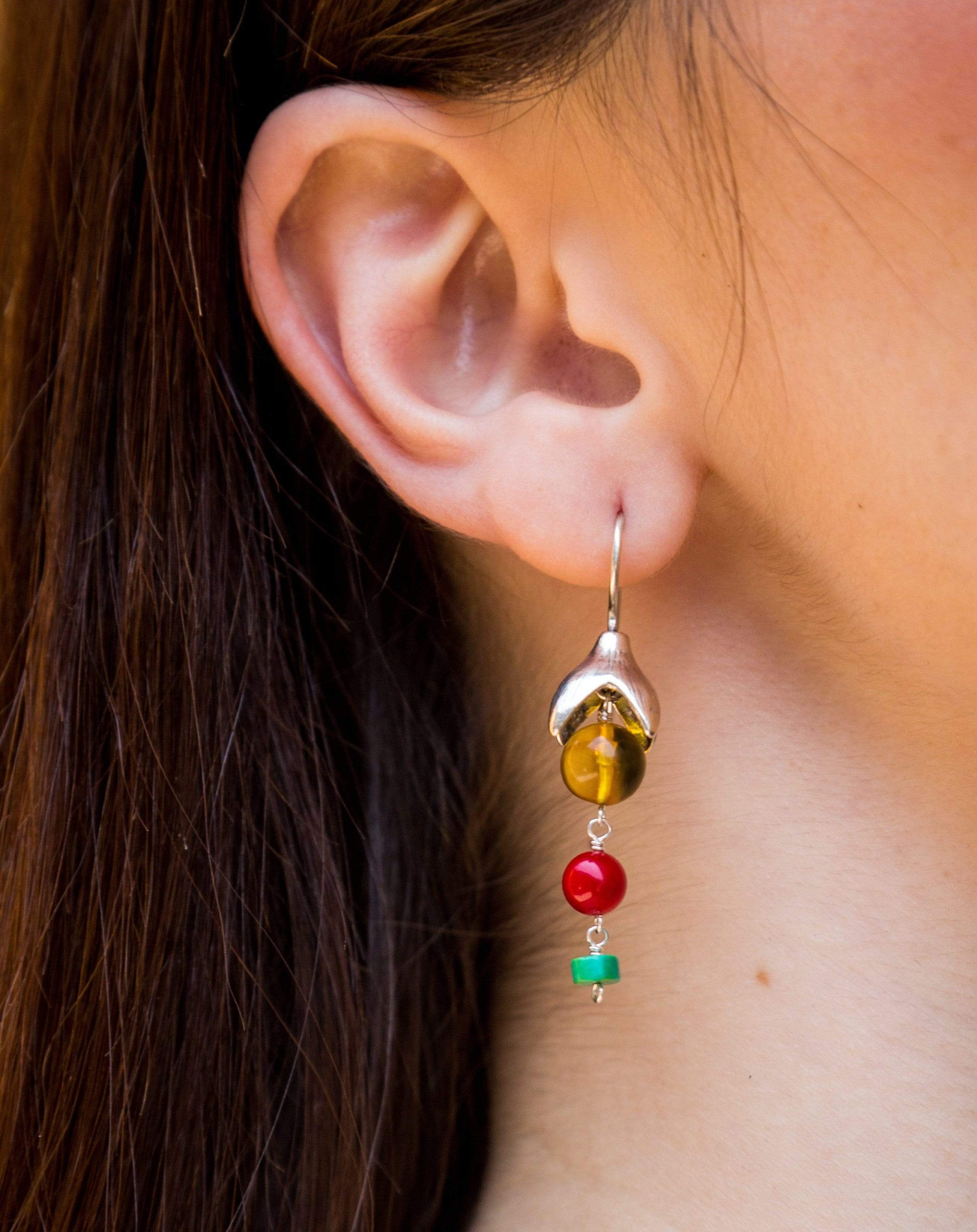 Aretes Flor Aretillo Multicolor Gabriela Sánchez Aretes