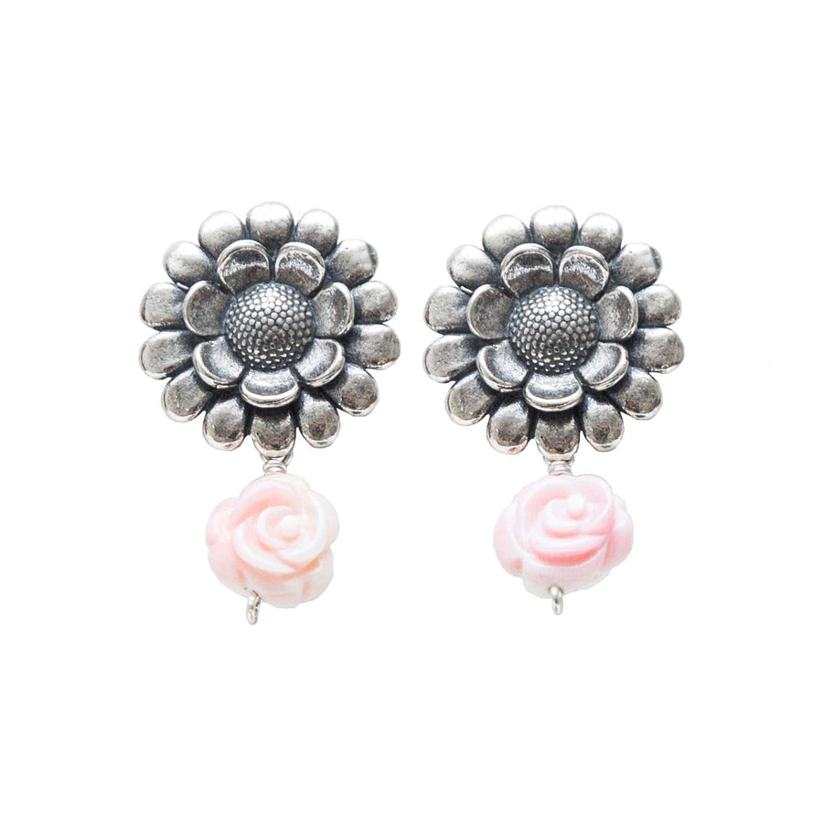 Aretes Girasoles con Rosas