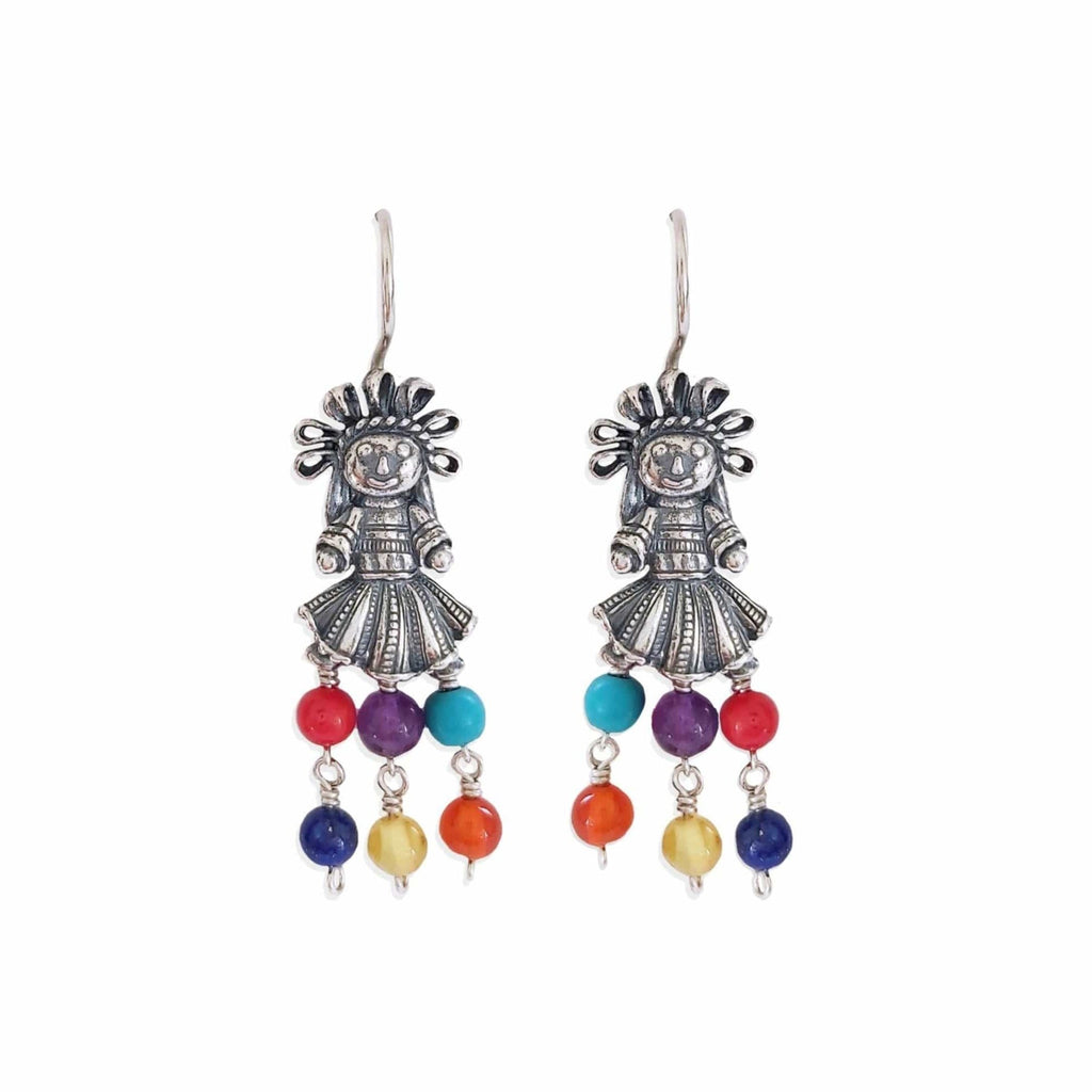 Aretes Muñeca Chica Multicolor