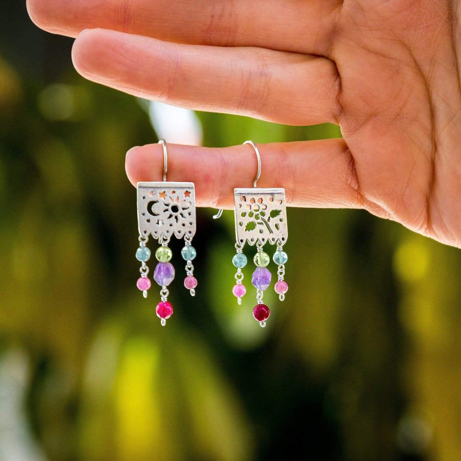 Aretes Papel Picado Amatista