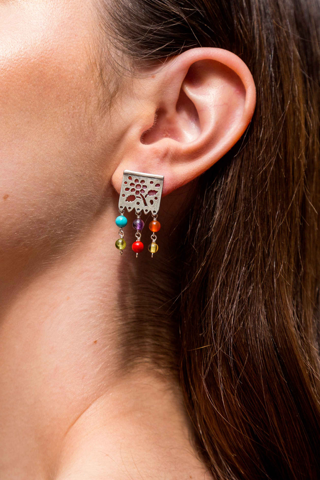 Aretes Papel Picado Colores DM017 Aretes