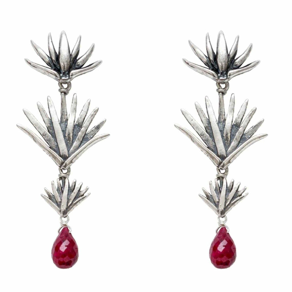 Aretes Tres Agaves Rubí
