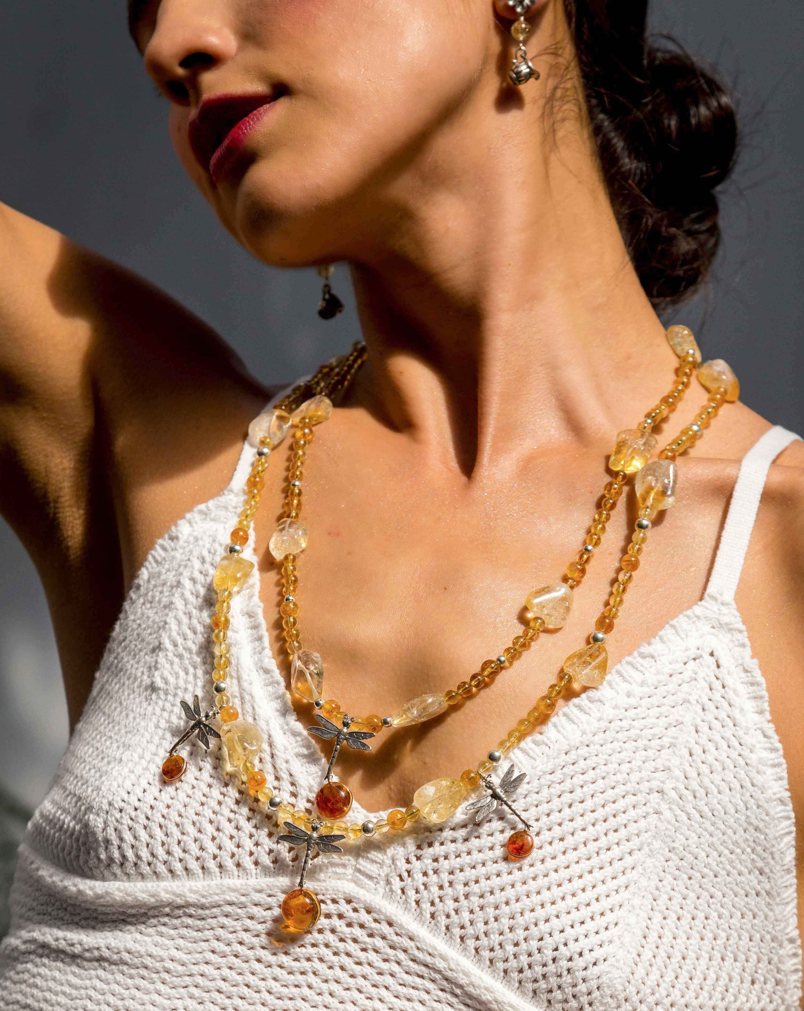 Collar Vuelos de Citrina Largo 22CSM015 Necklaces