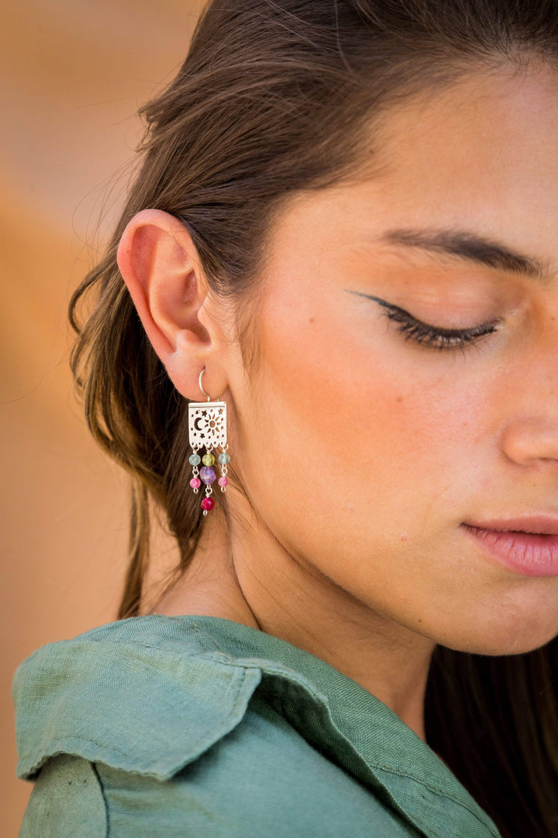 Aretes Papel Picado Amatista Gabriela Sánchez Aretes