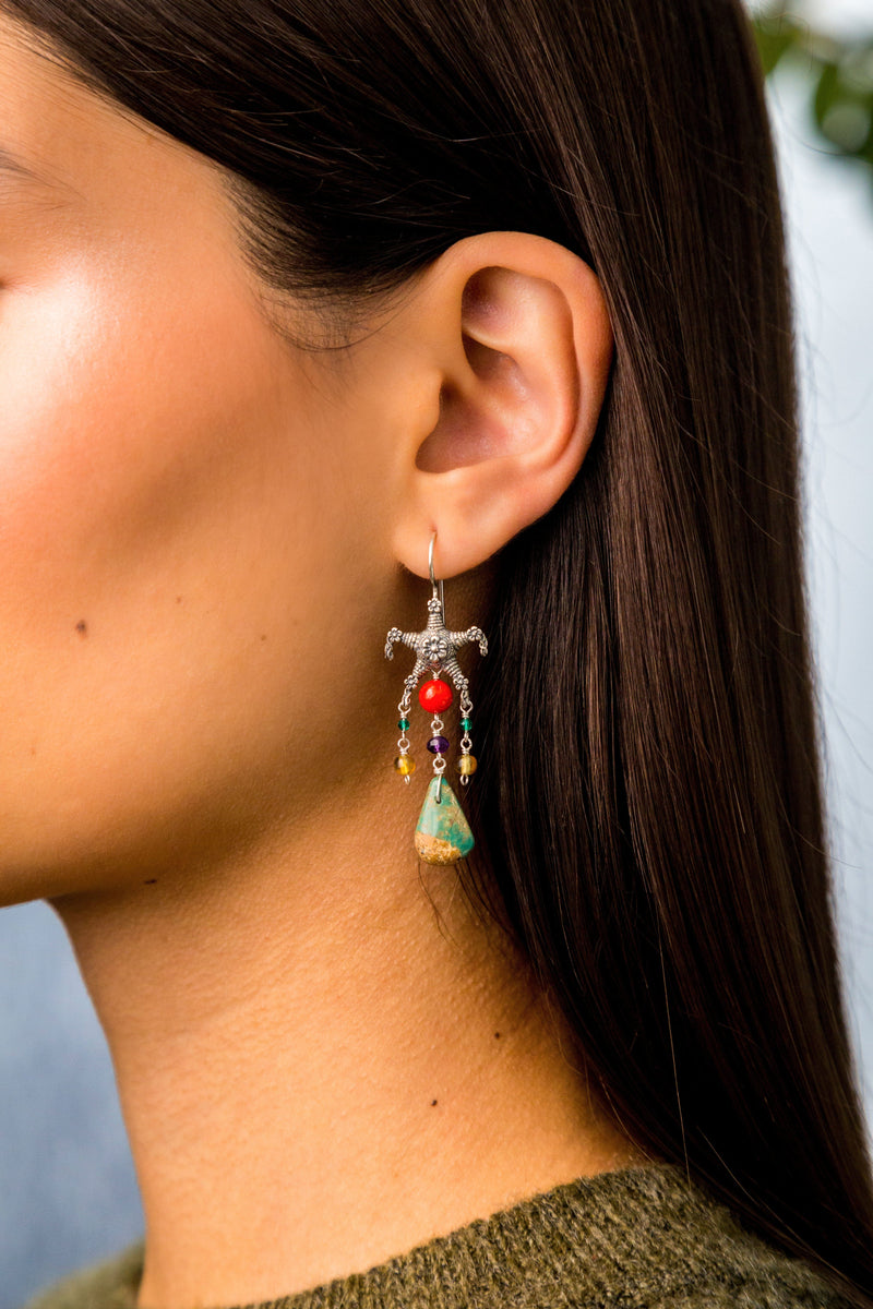 Aretes Papel Picado Piñata Turquesa Gabriela Sánchez Aretes